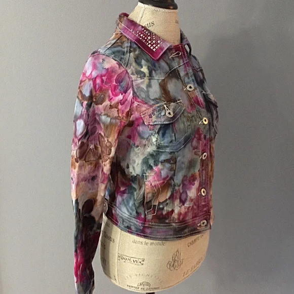 Hand Dyed Jean Jacket - Picture 2 of 5